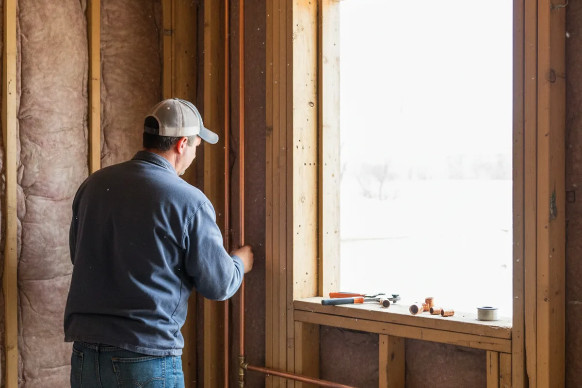Licensed plumber running new copper supply lines in a Jonesboro home